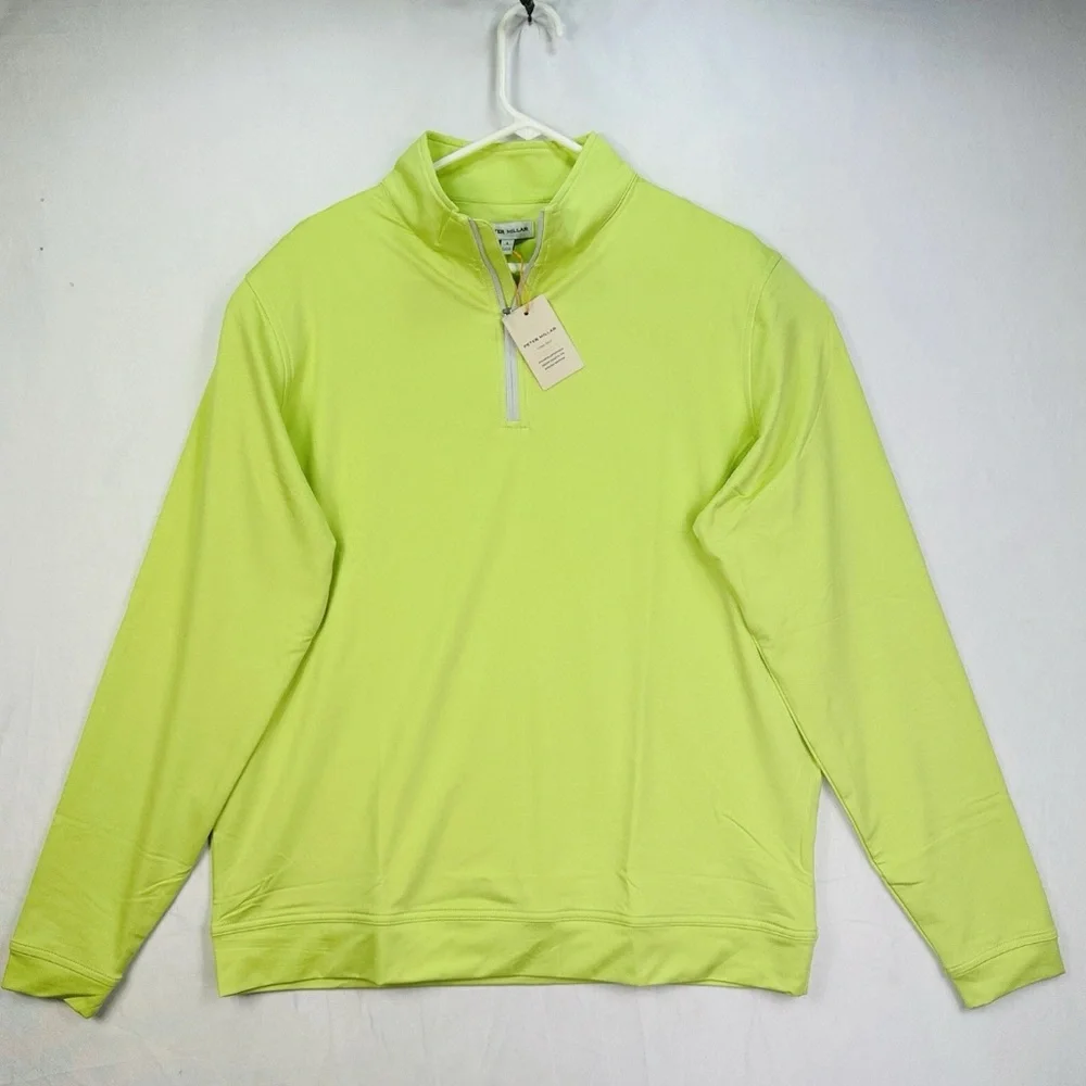 Peter Millar Lime Green Quarter-Zip Top large NWT - Picture 2 of 11